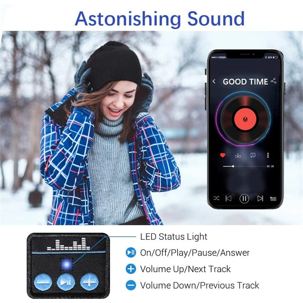 Headphones Beanie With Bluetooth