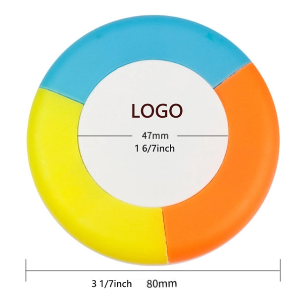 Creative round shape 3 in 1 highlighter pen
