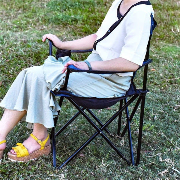 Foldable Wide Back Chair with Cup Holder