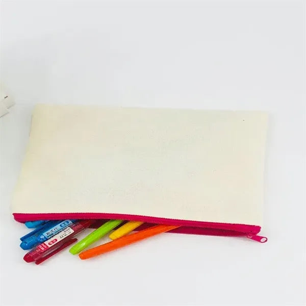 Color Zippered Canvas Utility Organizer Pouch Bag