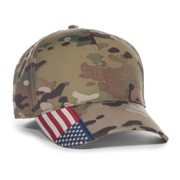Multicam Cap w/ Flag Visor