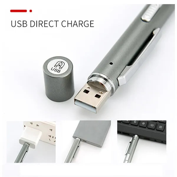3in1 USB Rechargeable Mini LED Flashlight Pen