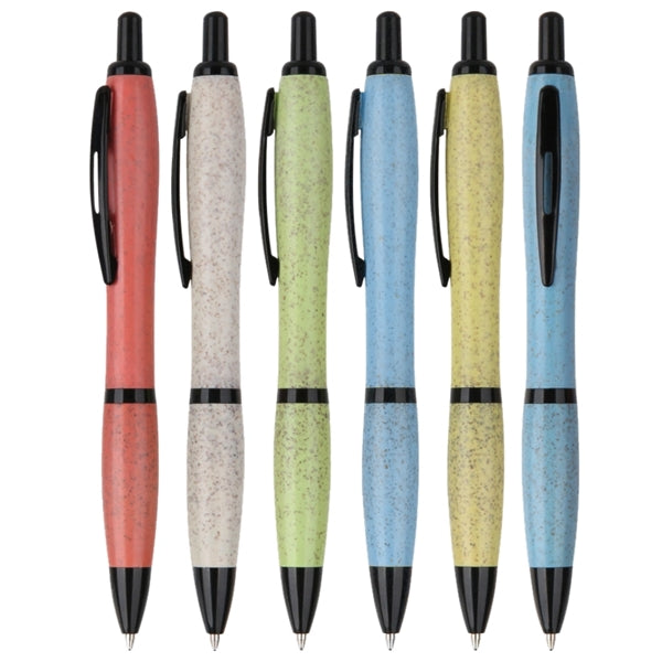 Eco Friendly - Click Action Pen - Colored Wheat Straw