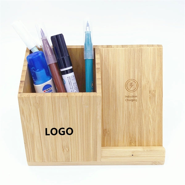 Wood Wireless Charger with Organizer