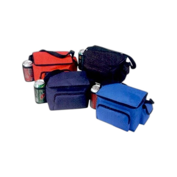 6 Pack Poly Cooler with Bottle Holder and Cell Phone Pouch