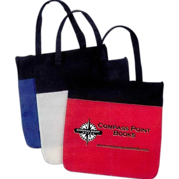 Bi-Color non woven zipper tote