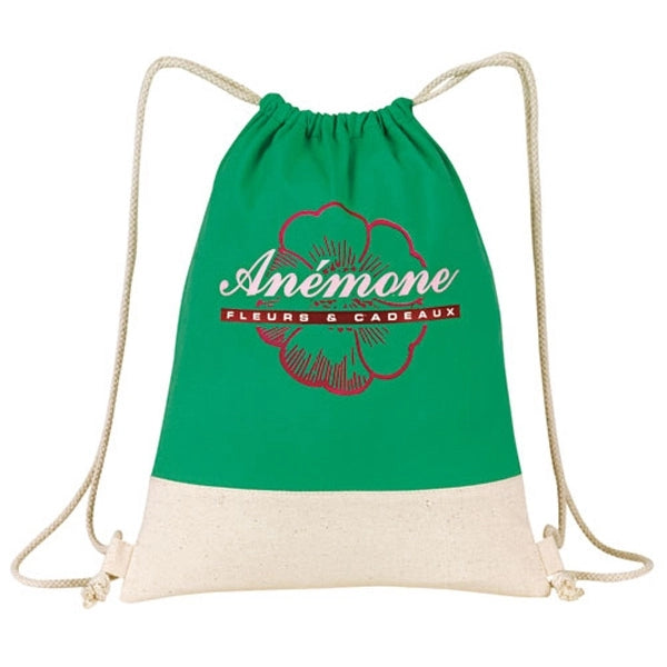 Go Green Canvas Drawstring Duffel Bag
