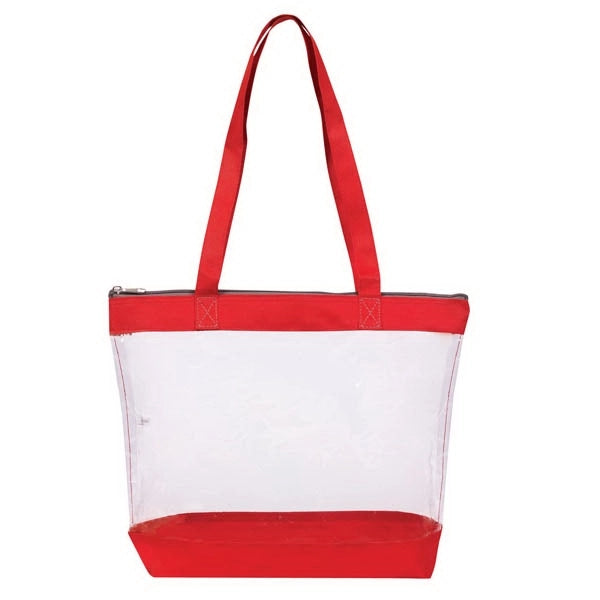 Basic Clear Stadium Security Zipper Tote