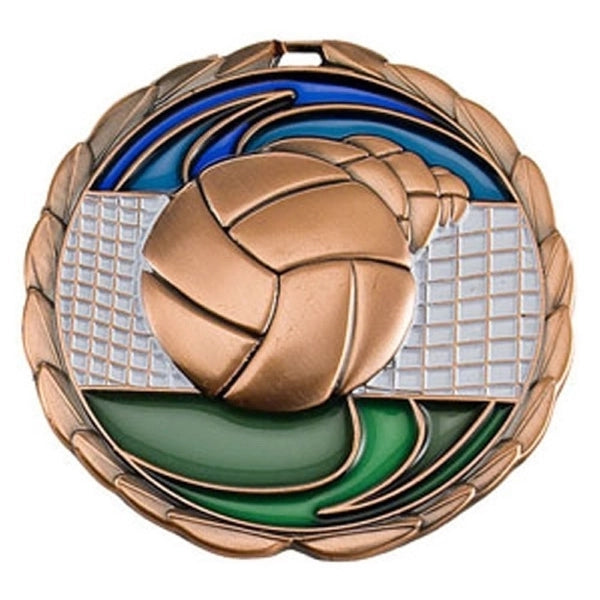 2 1/2" Volleyball Color Epoxy Medal
