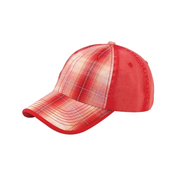 Washed Plaid/Cotton Twill Cap