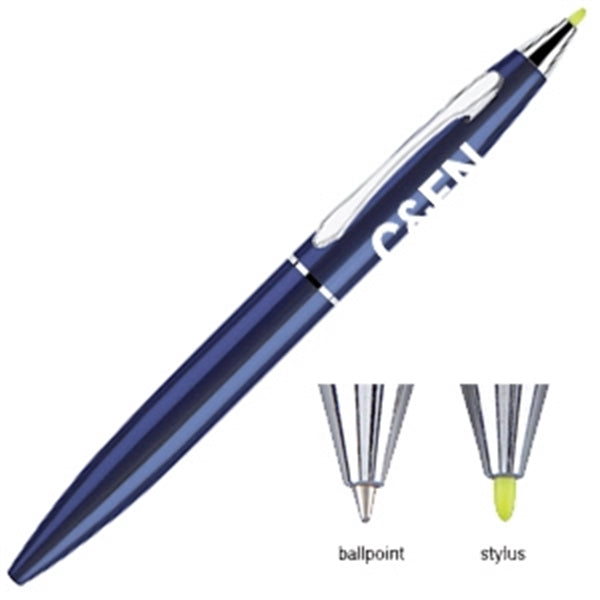 Olimpio Brass Ballpoint Twist Action Pen W/ Stylus