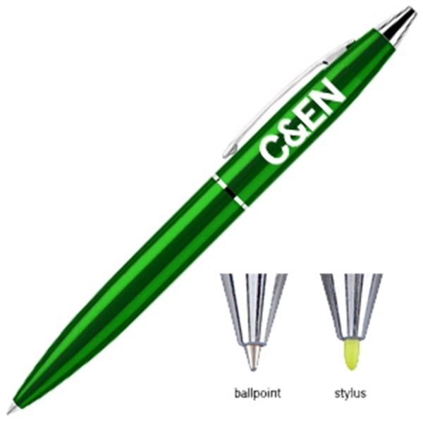 Olimpio Brass Ballpoint Twist Action Pen W/ Stylus