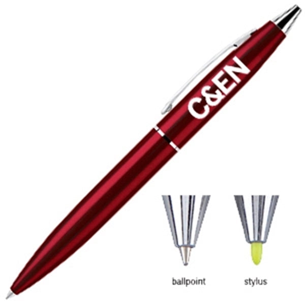 Olimpio Brass Ballpoint Twist Action Pen W/ Stylus