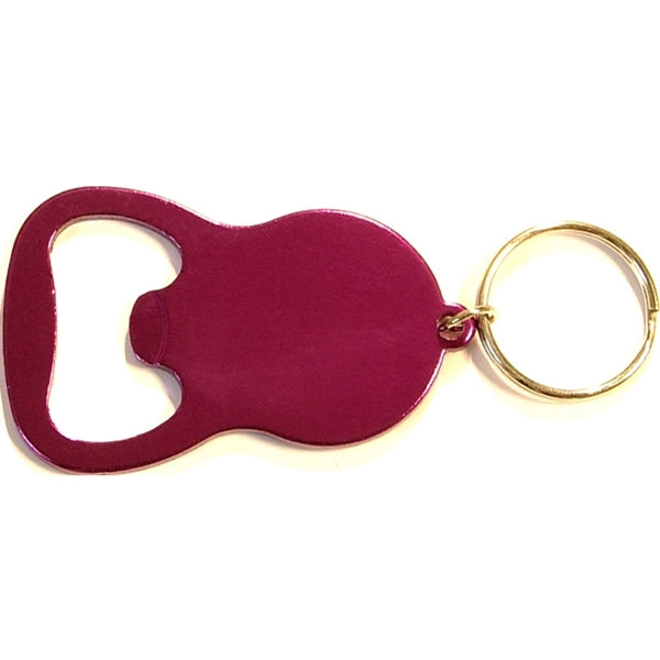 Round bottle opener key chain