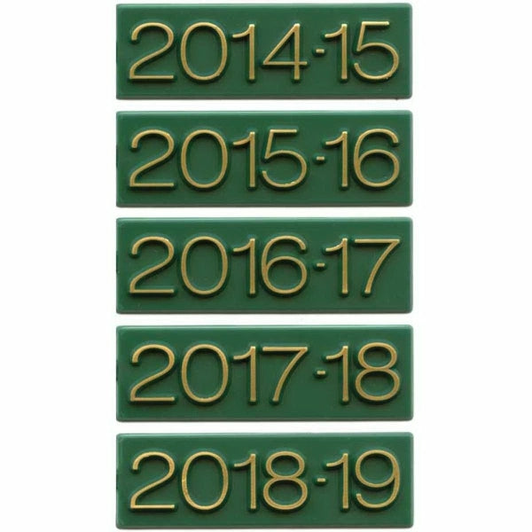Standard 1/2" x 1 3/4" Year Tags