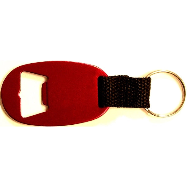 Jumbo size oval bottle opener key chain