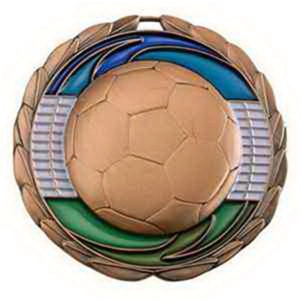 2 1/2" Soccer Color Epoxy Medal