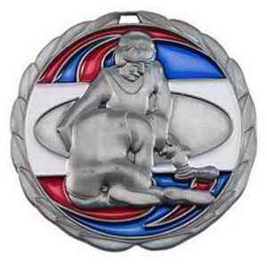 2 1/2" Wrestling Color Epoxy Medal