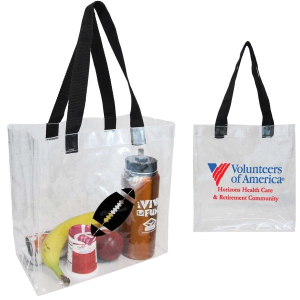 Clear Open Tote with Webbed Handles