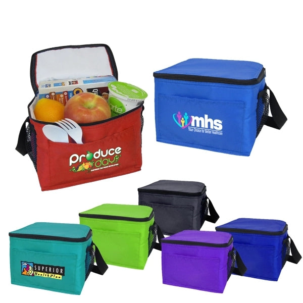 Promo 6-Can Cooler with Mesh Pockets