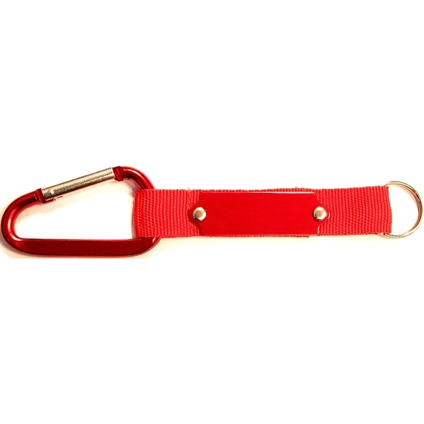 Carabiner with Strap and Metal Plate