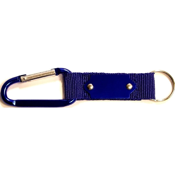 Carabiner with Strap and Metal Plate