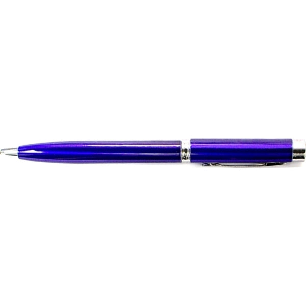 Twist action pen with laser pointer and flashlight
