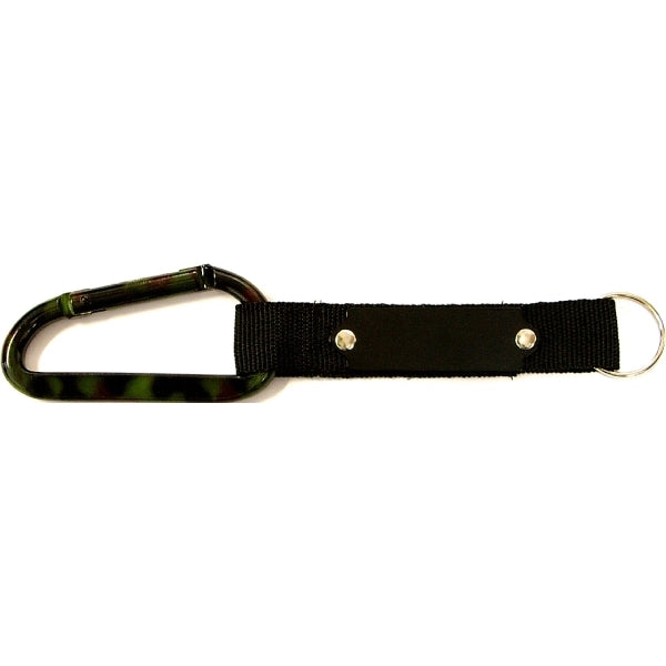 Carabiner with Strap and Metal Plate
