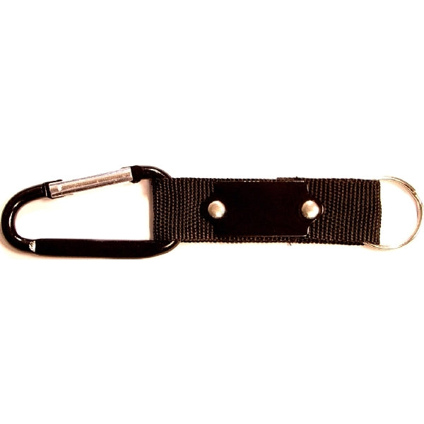Carabiner with Strap and Metal Plate