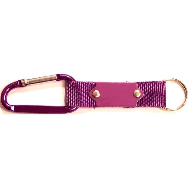 Carabiner with Strap and Metal Plate