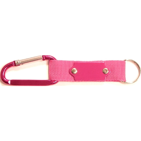 Carabiner with Strap and Metal Plate