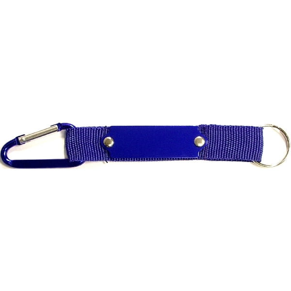 Carabiner with Strap and Metal Plate