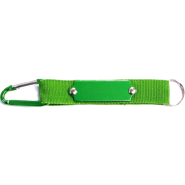 Carabiner with Strap and Metal Plate