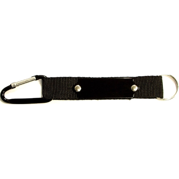 Carabiner with Strap and Metal Plate