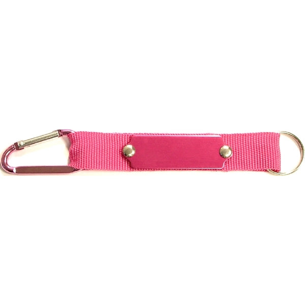 Carabiner with Strap and Metal Plate