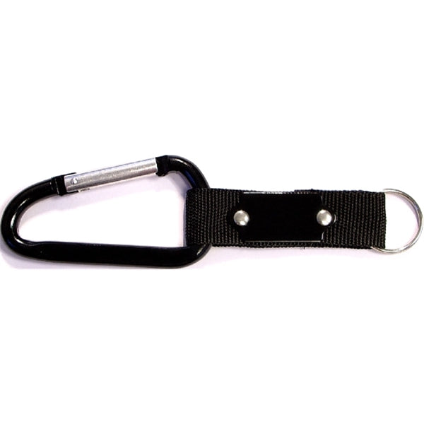 Carabiner with Strap and Metal Plate