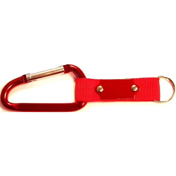 Carabiner with Strap and Metal Plate