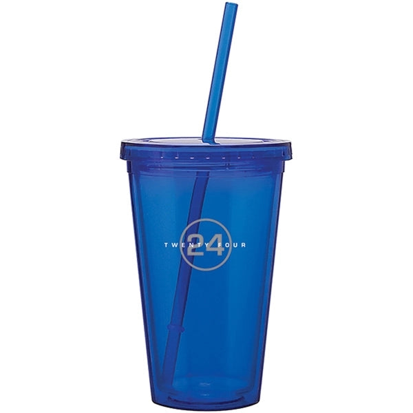16 oz Spirit Double Wall Acrylic Tumbler w/Straw