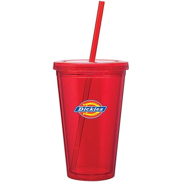 16 oz Spirit Double Wall Acrylic Tumbler w/Straw
