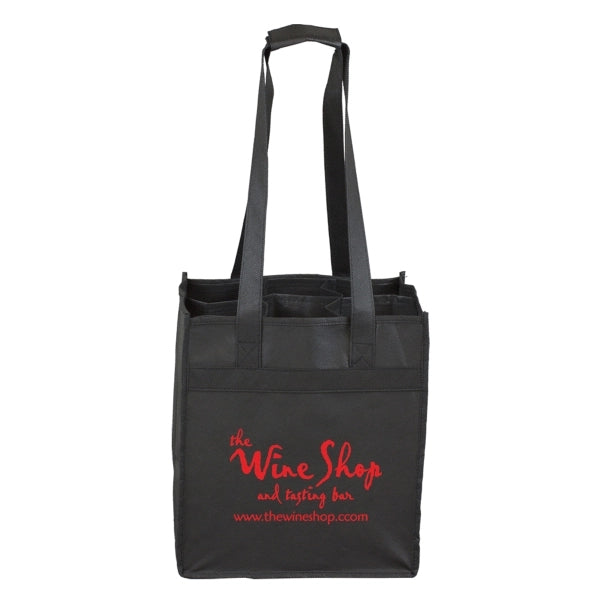 10"W x 11"H x 7"Gusset - "THE SONOMA" 6 Bottle Wine Tote Bag