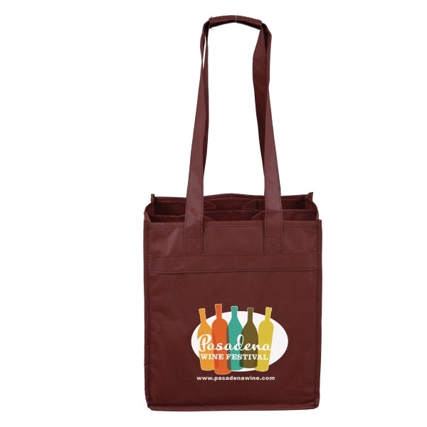 10"W x 11"H x 7"Gusset - "THE SONOMA" 6 Bottle Wine Tote Bag