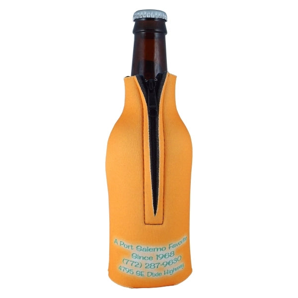 Zippered Bottle Cooler with Full Color Sublimation