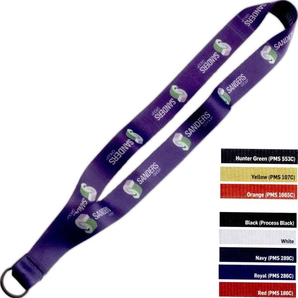 1/2" Dye-Sublimated Sewn Lanyard with Black Split Ring