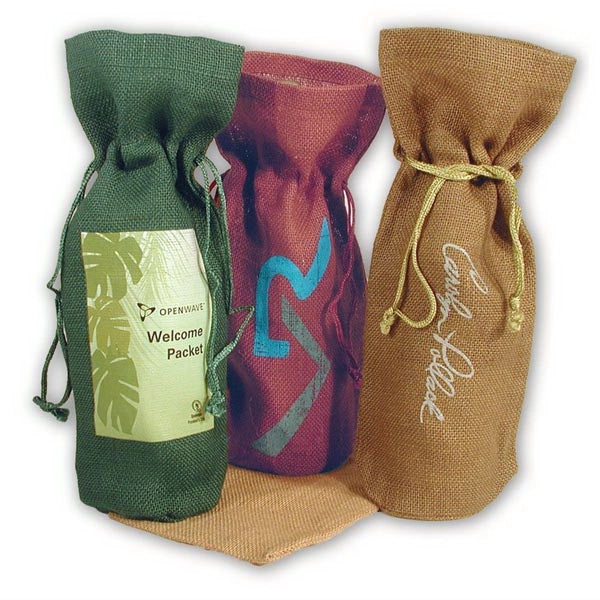 Spirits Jute Burlap Wine Tote
