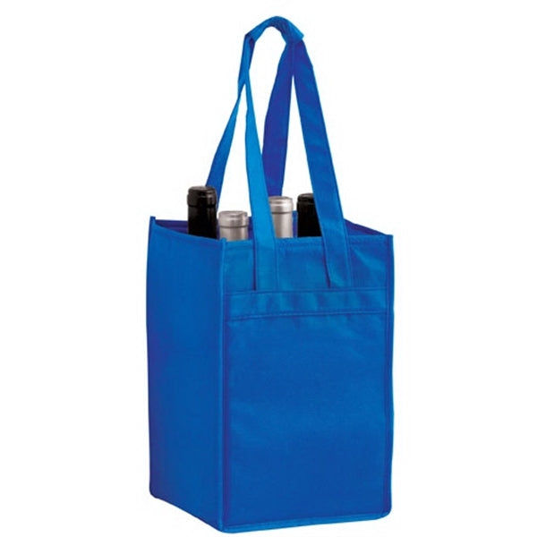 Wine Tote - 4 Bottle Bag - Screen Print