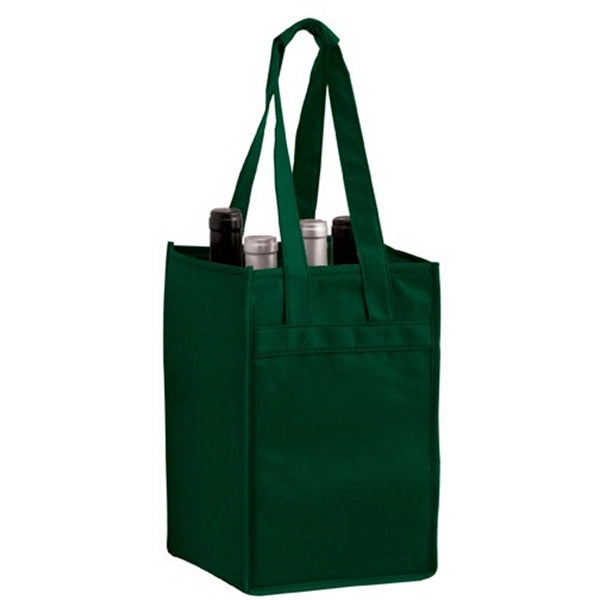 Wine Tote - 4 Bottle Bag - Screen Print