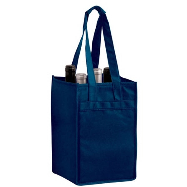 Wine Tote - 4 Bottle Bag - Screen Print