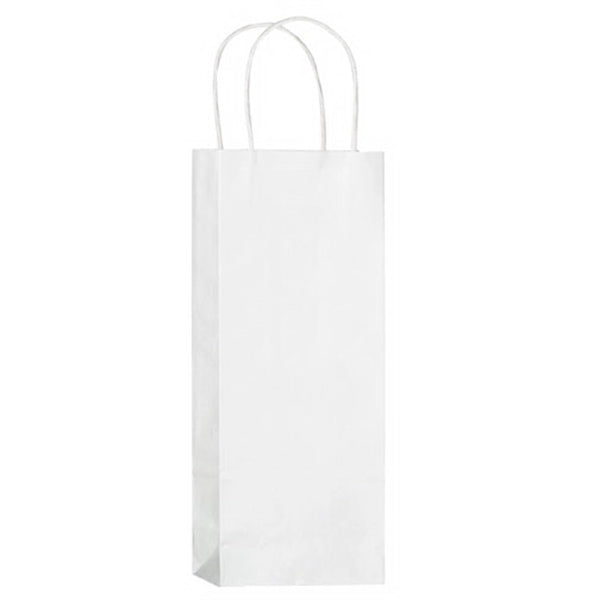 White Kraft 1-Bottle Wine Tote Bag - Flexo Ink