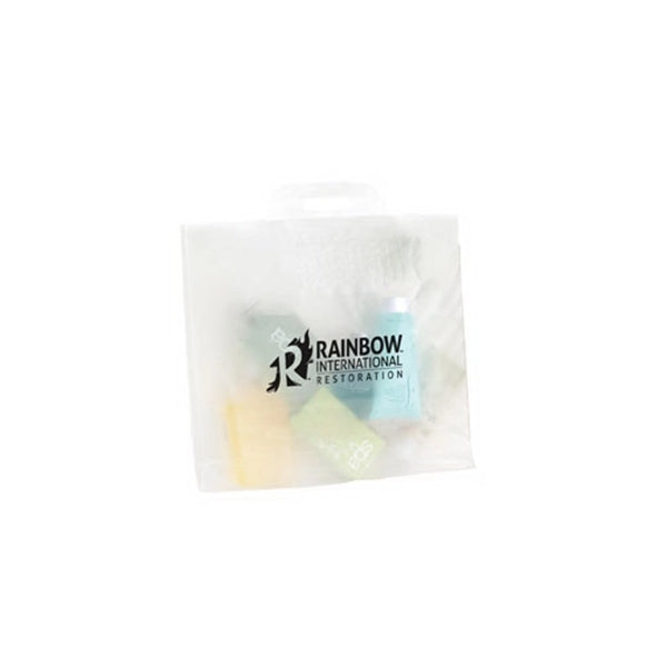 Clear Frosted Soft Bridge Handle Bag - Flexo Ink