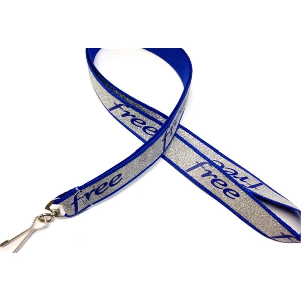 3/4" Wide Custom Printed Glitter Lanyard